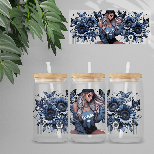 Double Sided UV DTF Wrap 16oz Tumbler Transfer (24cm x 11cm) Design 96