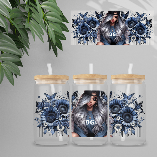 Double Sided UV DTF Wrap 16oz Tumbler Transfer (24cm x 11cm) Design 97