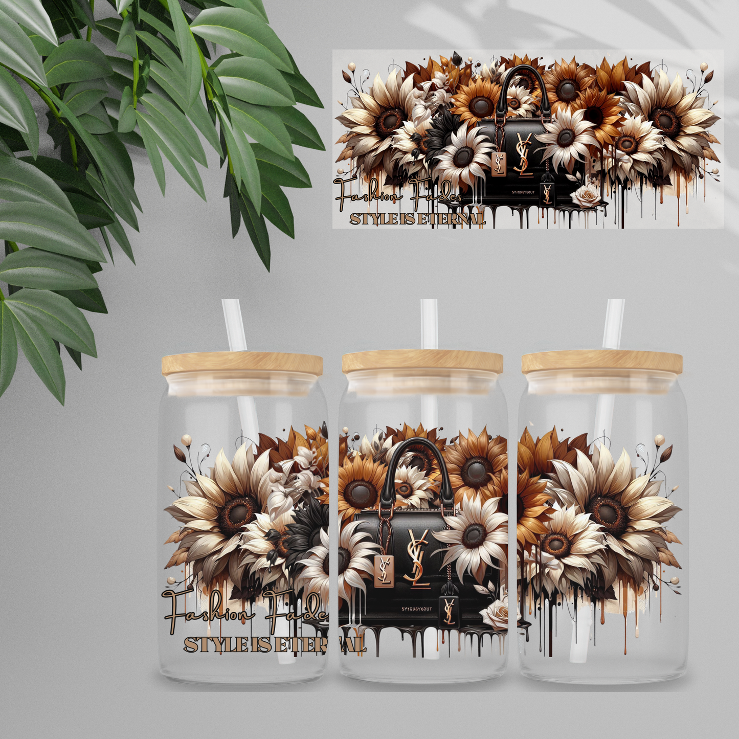 Double Sided UVDTF Wrap | 16oz Tumbler Transfer | 24cm x 11cm | Designer | 24