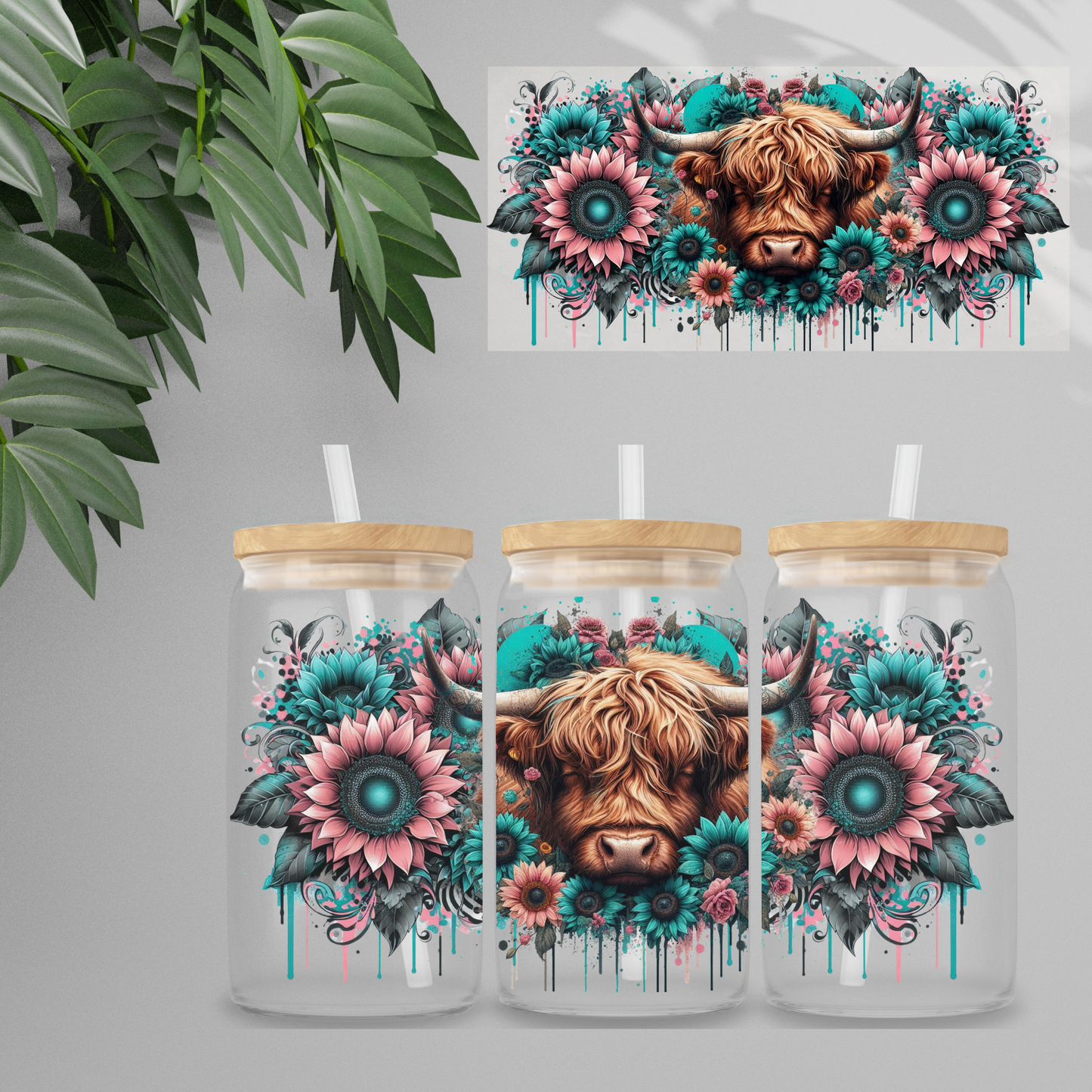 Double Sided UVDTF Wrap | 16oz Tumbler Transfer | 24cm x 11cm | Animals 6