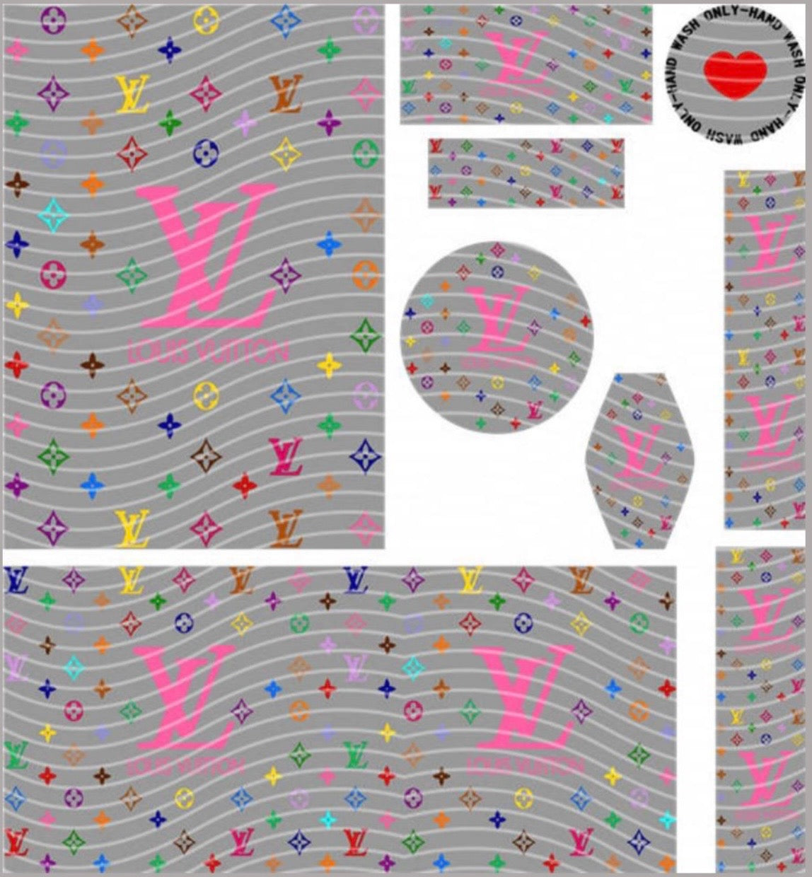 Premium 8-in-1 UVDTF Wraps | Multi Design Transfer Pack | Ready to Apply | Design 84