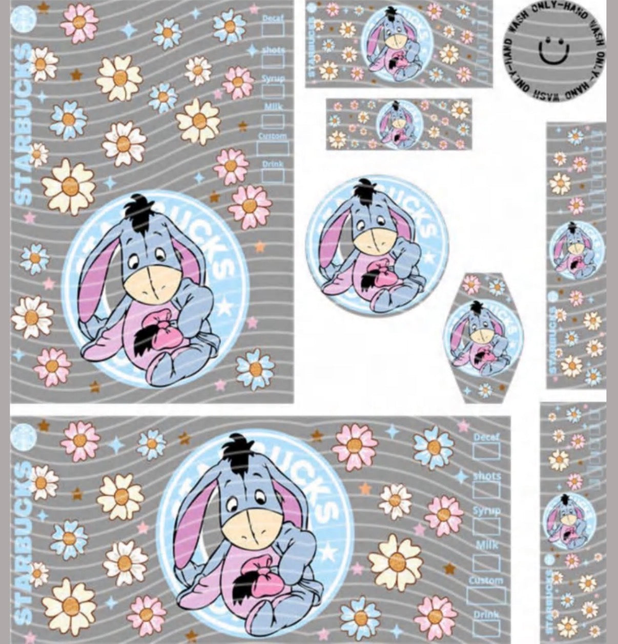 Premium 8-in-1 UVDTF Wraps | Multi Design Transfer Pack | Ready to Apply | Design 8