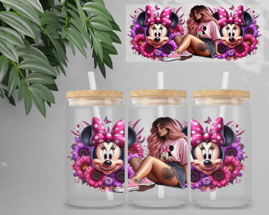 Double Sided  UV DTF Wrap 16oz Tumbler Transfer (24cm x 11cm) Design 1