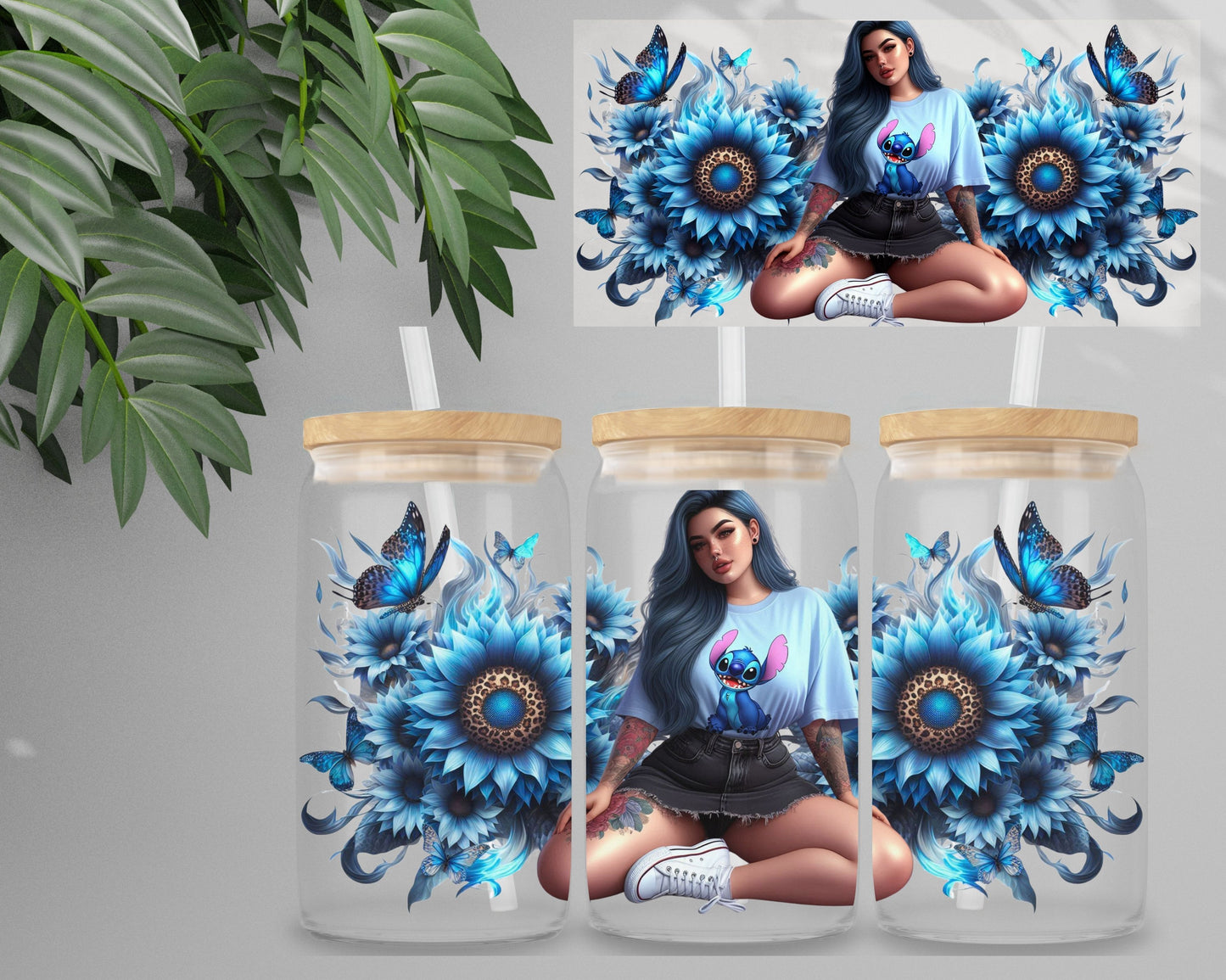 Double Sided UV DTF Wrap 16oz Tumbler Transfer (24cm x 11cm) Design 15