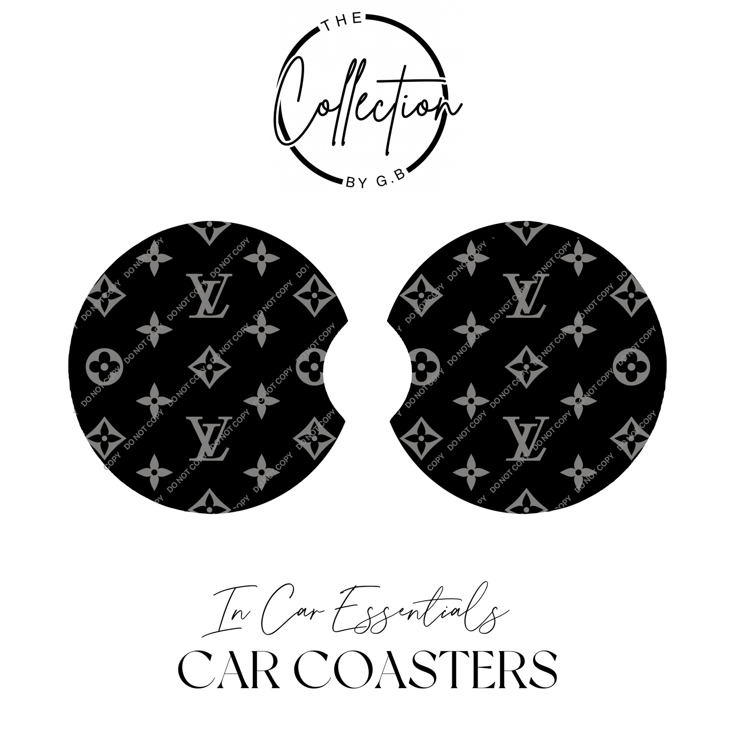 Neoprene Car Coaster Set | Absorbent Cup Holder Protectors | Stylish Car Accessory | Design 15