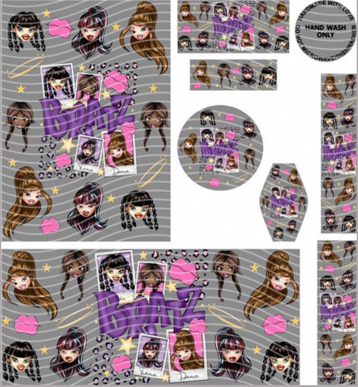 Premium 8-in-1 UVDTF Wraps | Multi Design Transfer Pack | Ready to Apply | Design 59