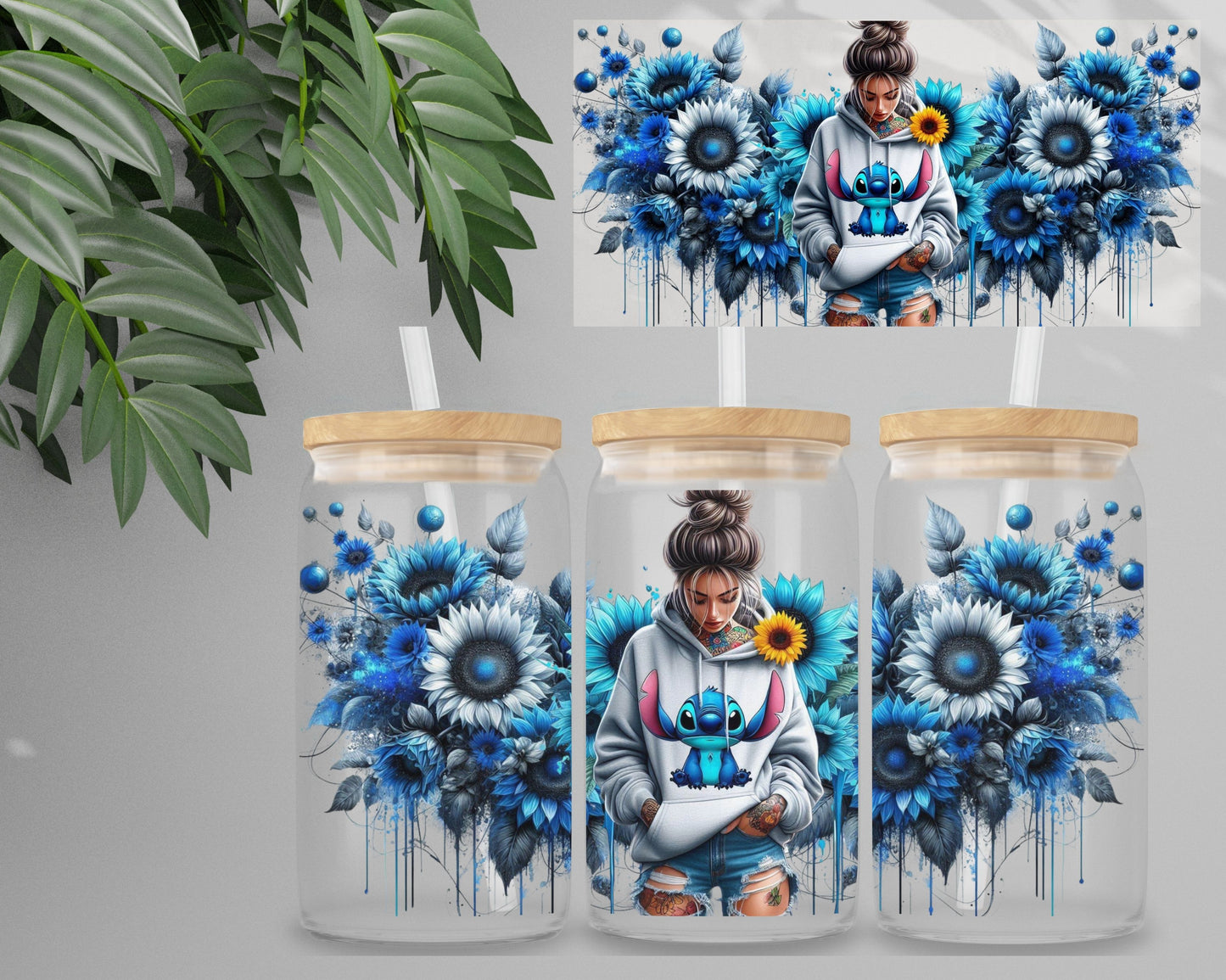 Double Sided UV DTF Wrap 16oz Tumbler Transfer (24cm x 11cm) Design 16