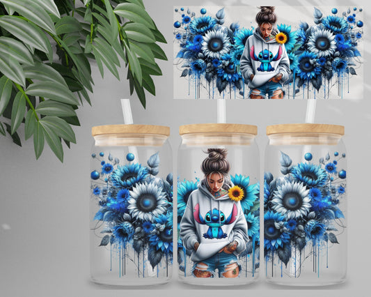 Double Sided UV DTF Wrap 16oz Tumbler Transfer (24cm x 11cm) Design 16