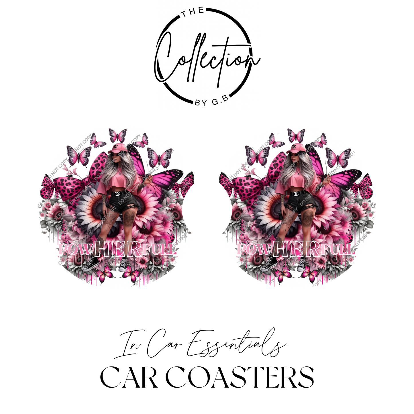 Neoprene Car Coaster Set | Absorbent Cup Holder Protectors | Stylish Car Accessory | Design 23