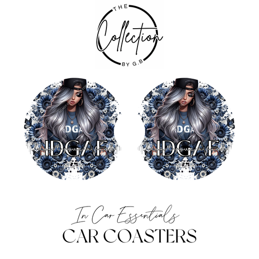 Neoprene Car Coaster Set | Absorbent Cup Holder Protectors | Stylish Car Accessory | Design 29