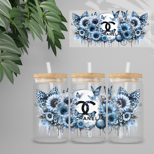 Double Sided UVDTF Wrap | 16oz Tumbler Transfer | 24cm x 11cm | Designer | 17