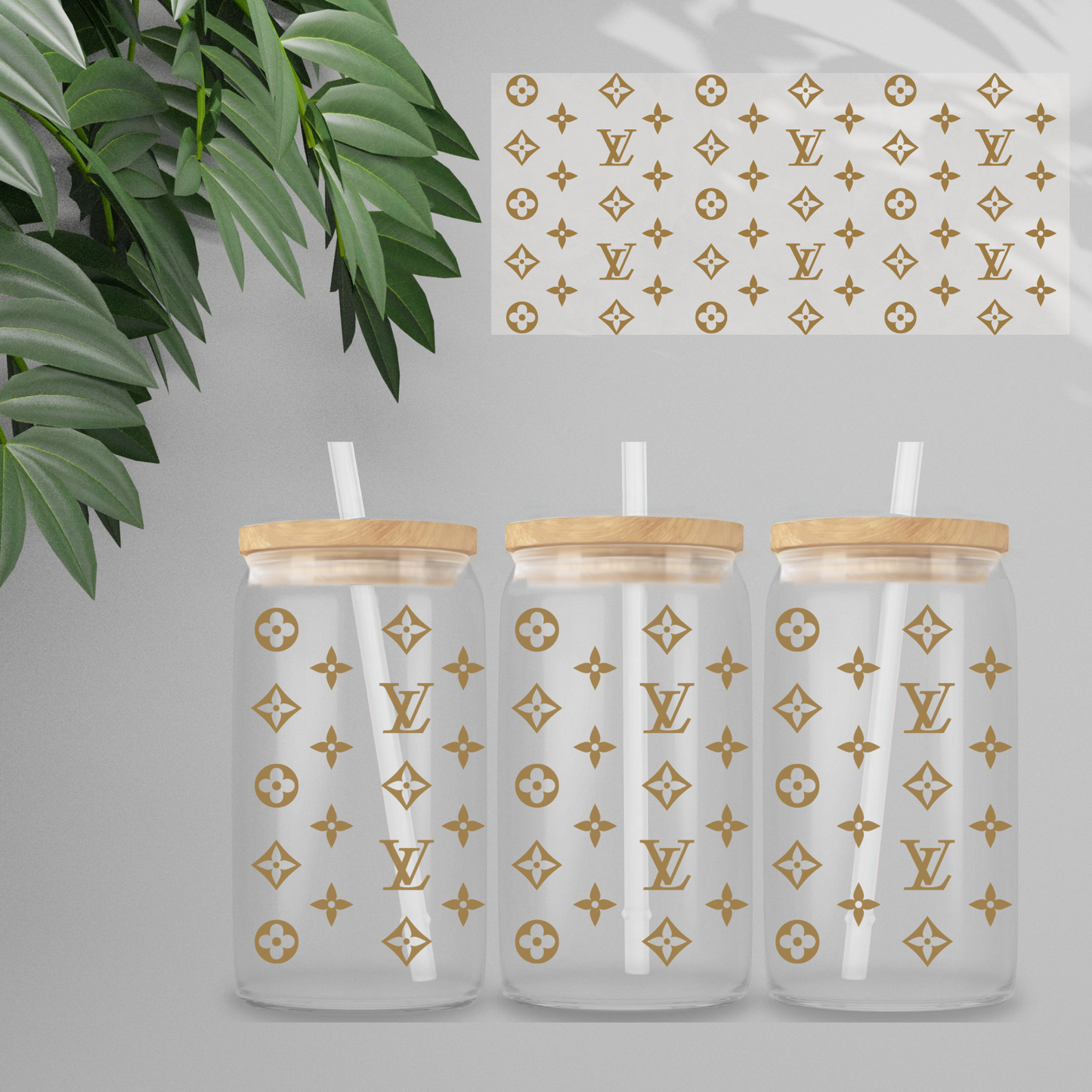 Double Sided UVDTF Wrap | 16oz Tumbler Transfer | 24cm x 11cm | Designer | 9