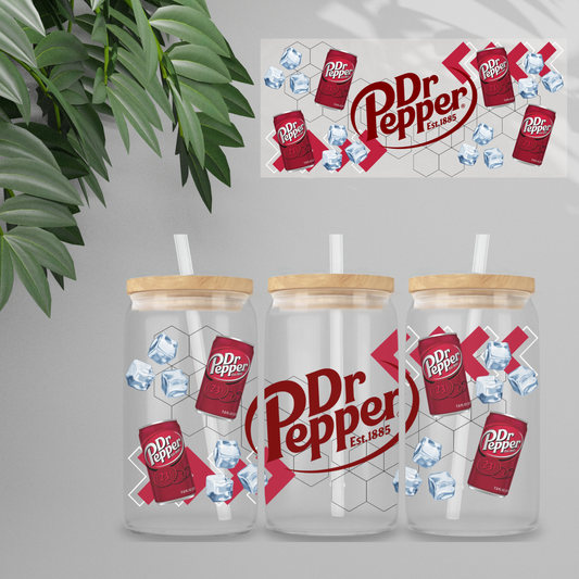 Double Sided UVDTF Wrap | 16oz Tumbler Transfer | 24cm x 11cm | Drinks | 4