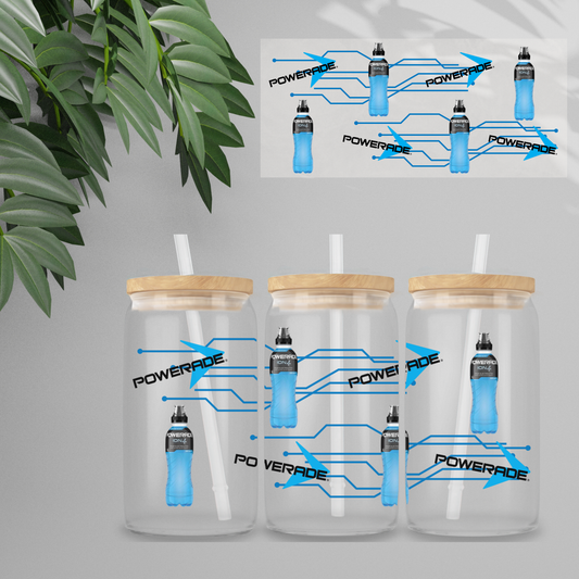 Double Sided UVDTF Wrap | 16oz Tumbler Transfer | 24cm x 11cm | Drinks | 7