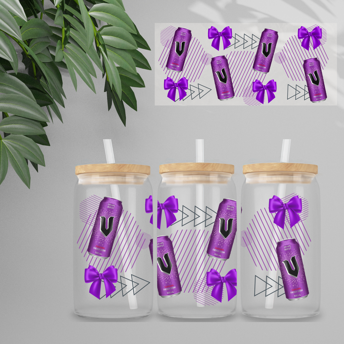 Double Sided UVDTF Wrap | 16oz Tumbler Transfer | 24cm x 11cm | Drinks | 9