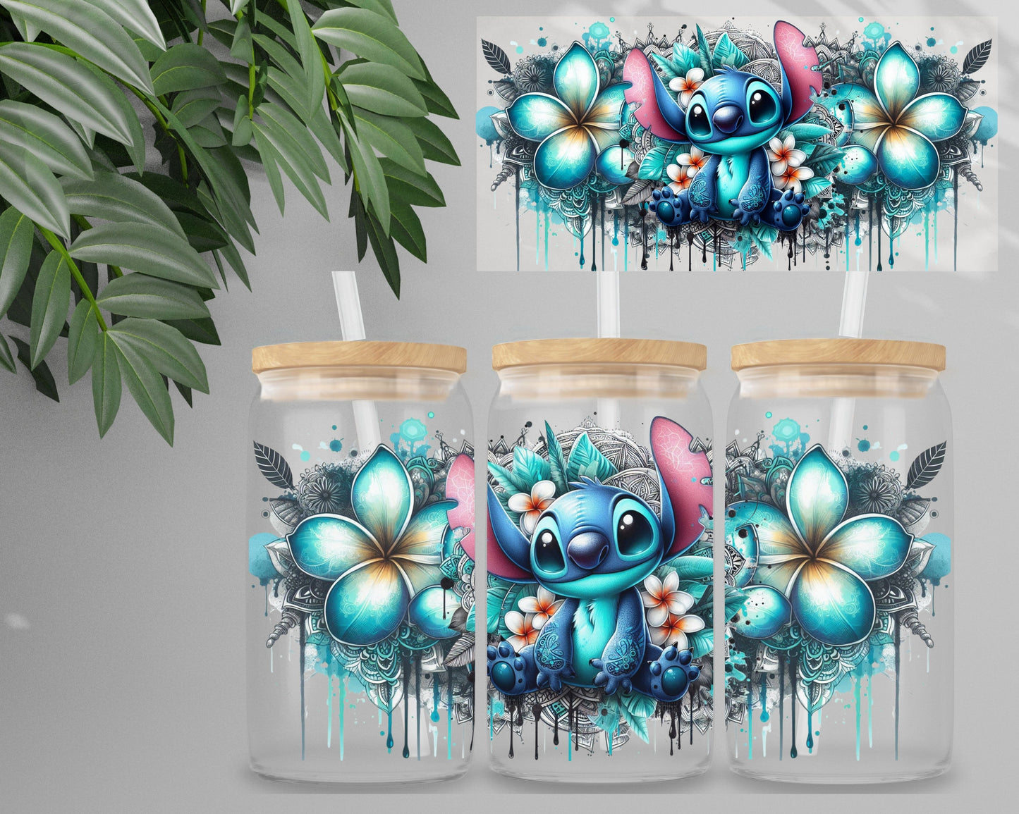 Double Sided UV DTF Wrap 16oz Tumbler Transfer (24cm x 11cm) Design 19