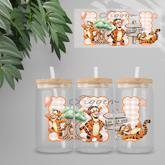 Double Sided UVDTF Wrap | 16oz Tumbler Transfer | 24cm x 11cm | Honey Bear & Friends | 56