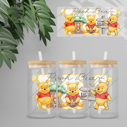 UVDTF Wrap - Gingham Honey Bear & Friends Double Sided | 16oz Tumbler Transfer