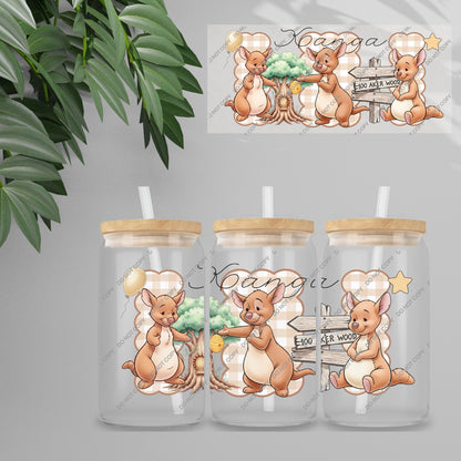 UVDTF Wrap - Gingham Honey Bear & Friends Double Sided | 16oz Tumbler Transfer
