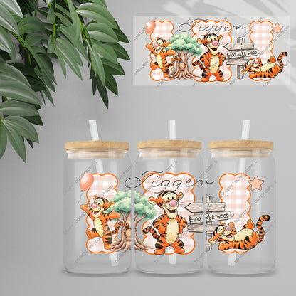 UVDTF Wrap - Gingham Honey Bear & Friends Double Sided | 16oz Tumbler Transfer