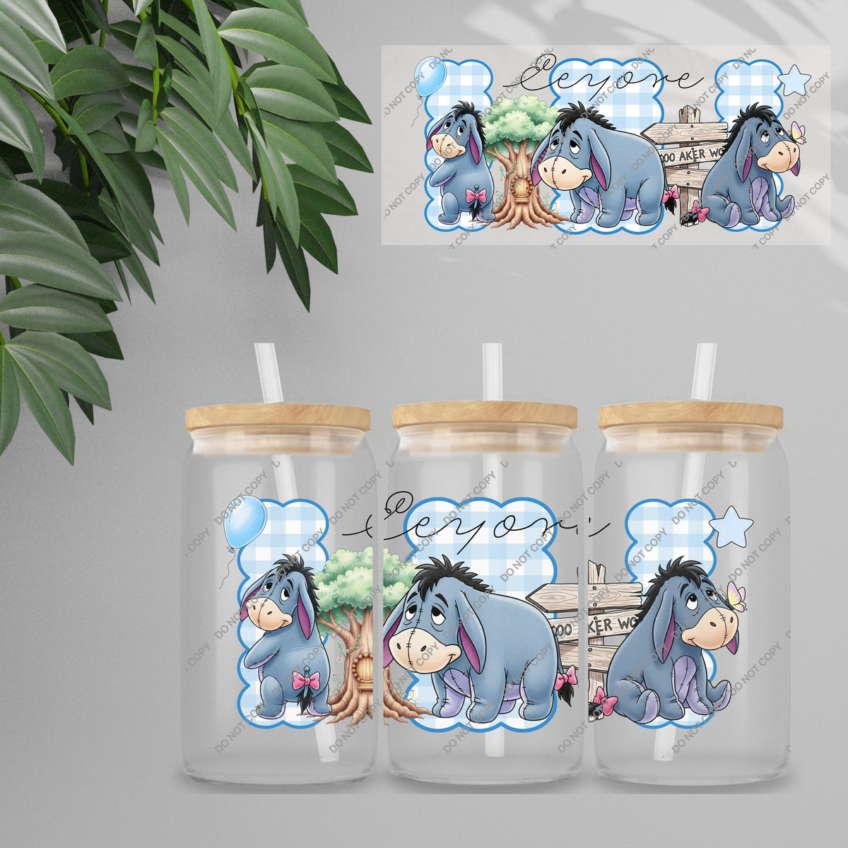 UVDTF Wrap - Gingham Honey Bear & Friends Double Sided | 16oz Tumbler Transfer