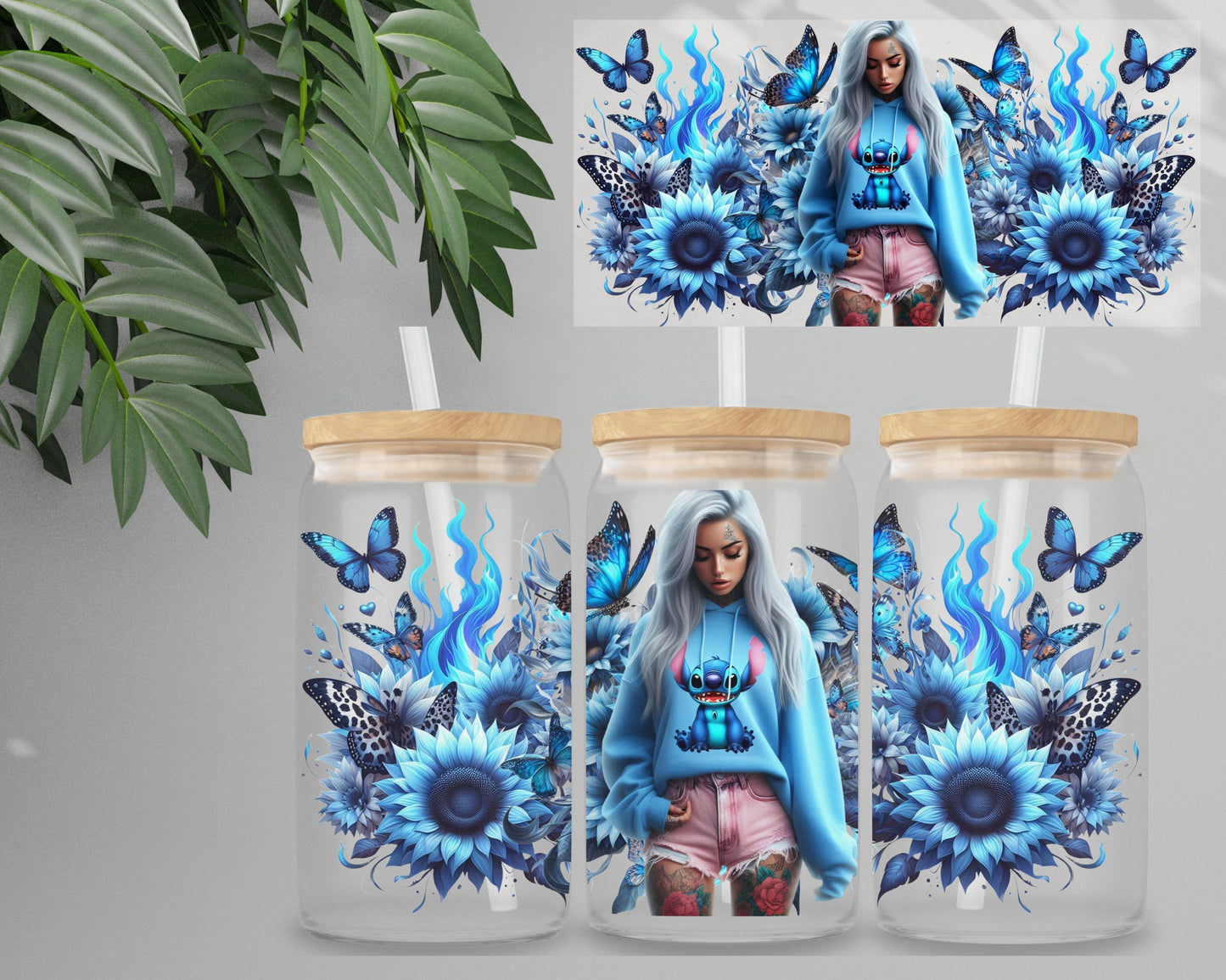 Double Sided UV DTF Wrap 16oz Tumbler Transfer (24cm x 11cm) Design 25