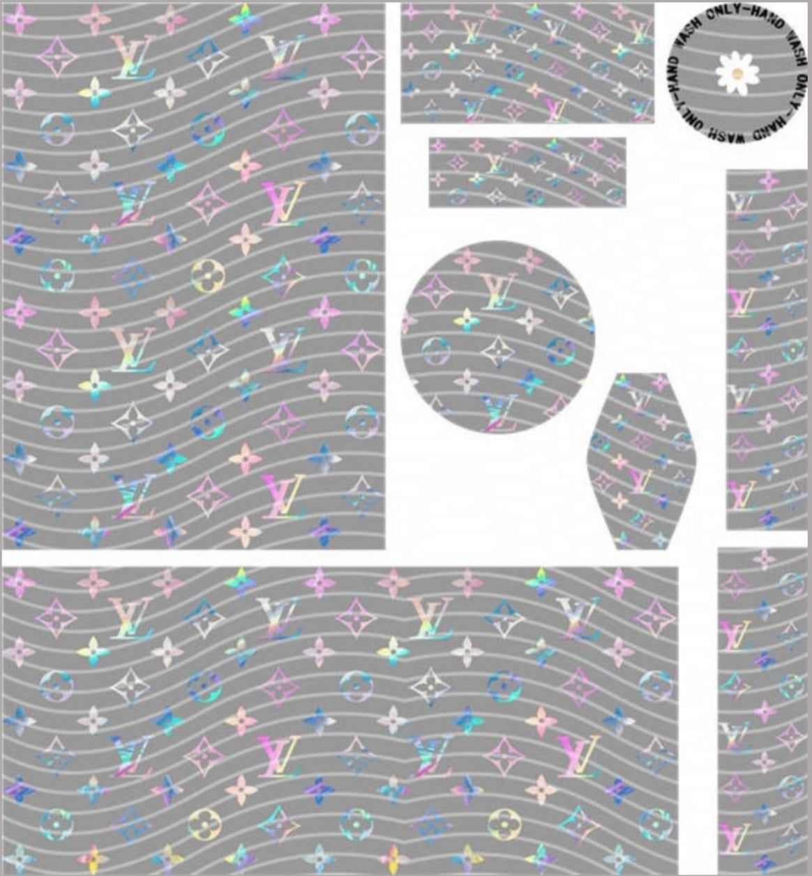 Premium 8-in-1 UVDTF Wraps | Multi Design Transfer Pack | Ready to Apply | Design 81