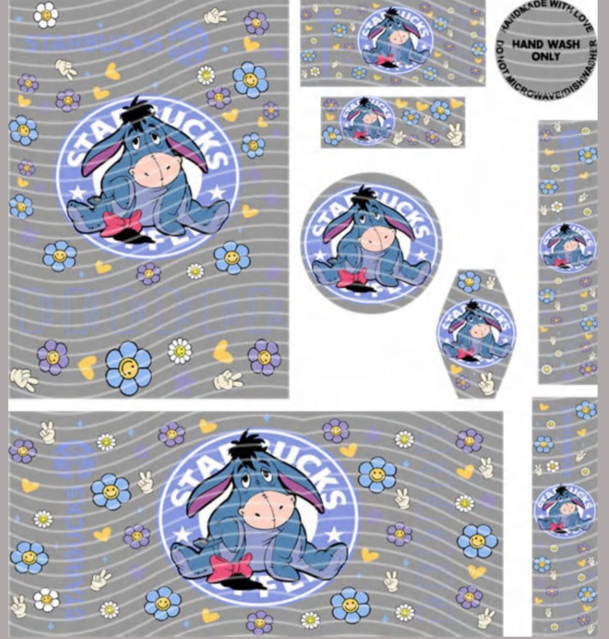 Premium 8-in-1 UVDTF Wraps | Multi Design Transfer Pack | Ready to Apply | Design 11