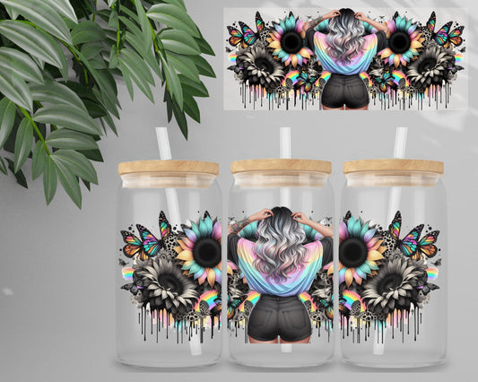 Double Sided  UV DTF Wrap 16oz Tumbler Transfer (24cm x 11cm) Design 3