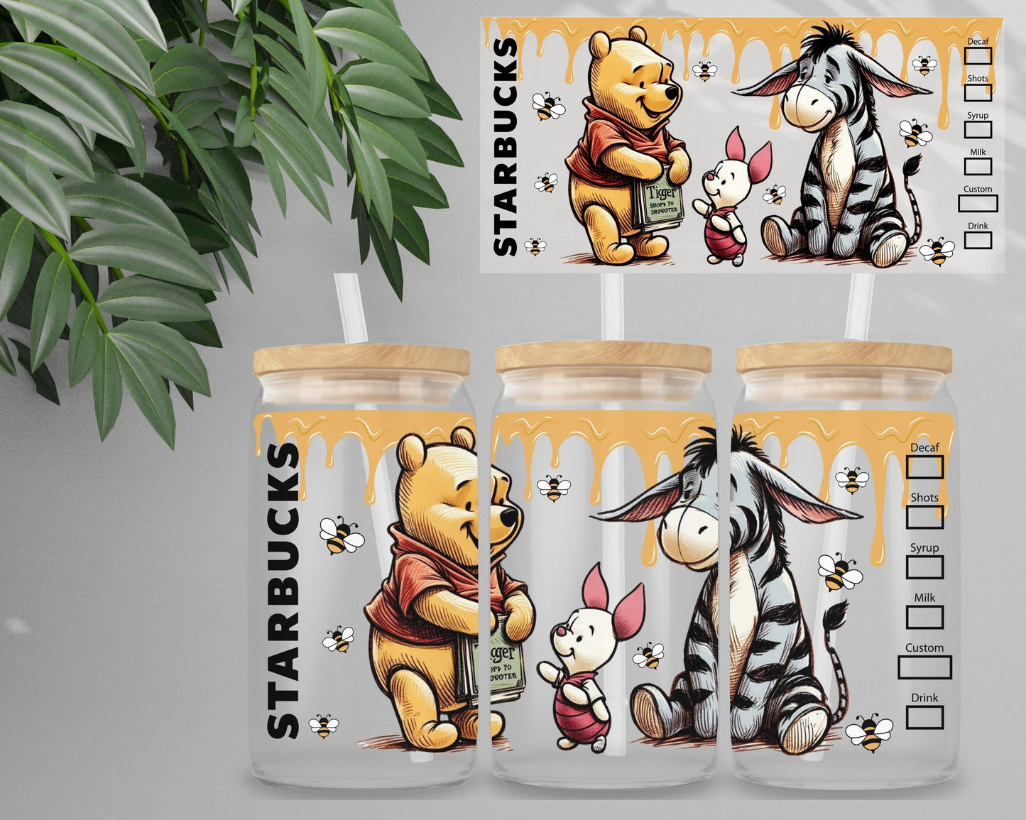 Double Sided UV DTF Wrap 16oz Tumbler Transfer (24cm x 11cm) Design 36