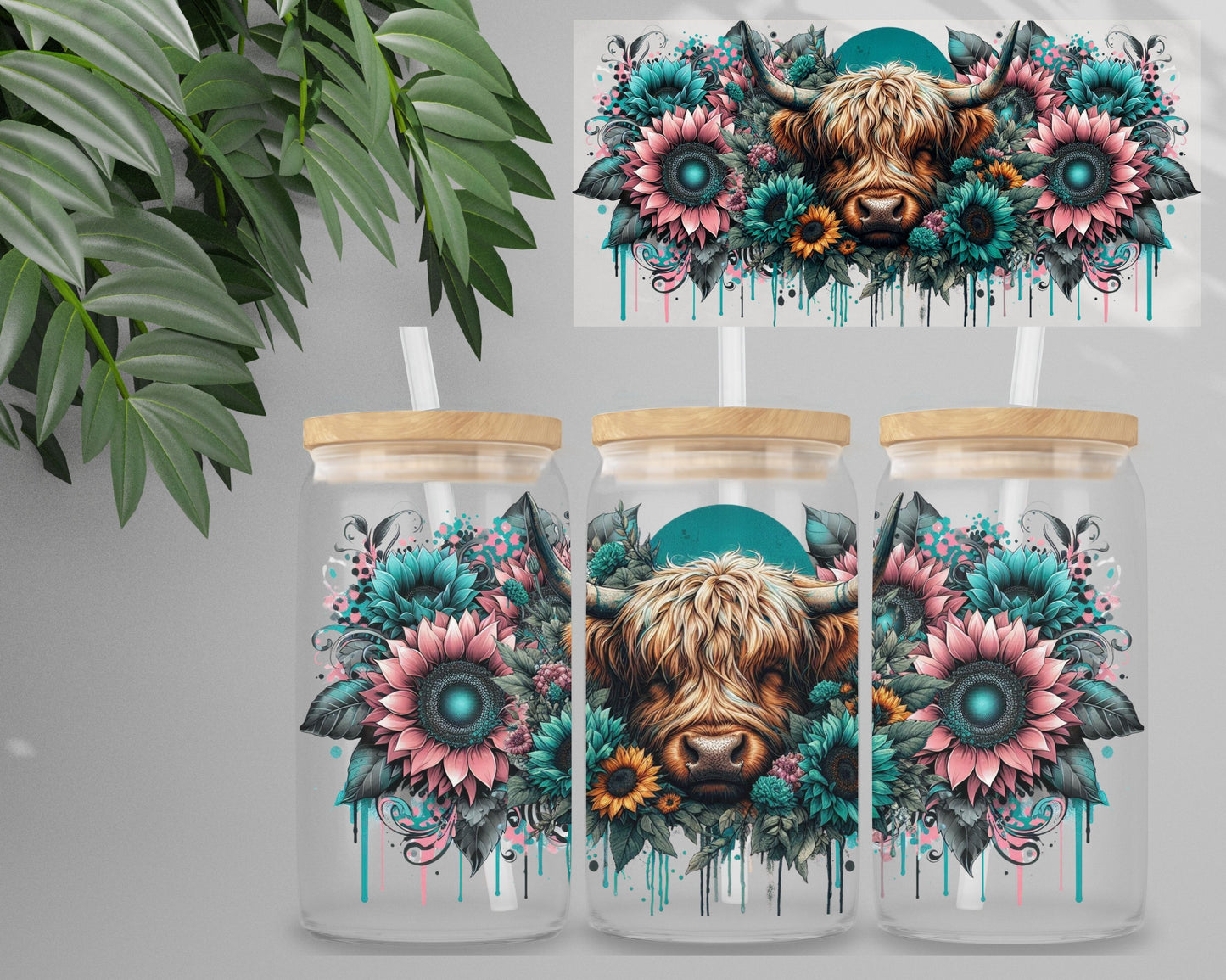 Double Sided UV DTF Wrap 16oz Tumbler Transfer (24cm x 11cm) Design 37