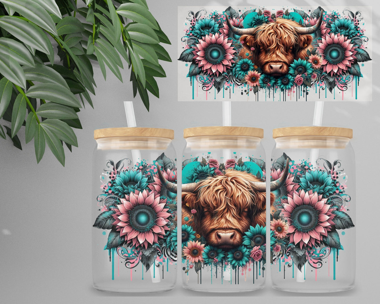 Double Sided UV DTF Wrap 16oz Tumbler Transfer (24cm x 11cm) Design 38