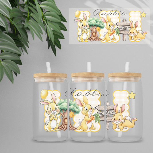 Double Sided UVDTF Wrap | 16oz Tumbler Transfer | 24cm x 11cm | Honey Bear & Friends | 52