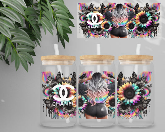 Double Sided  UV DTF Wrap 16oz Tumbler Transfer (24cm x 11cm) Design 4