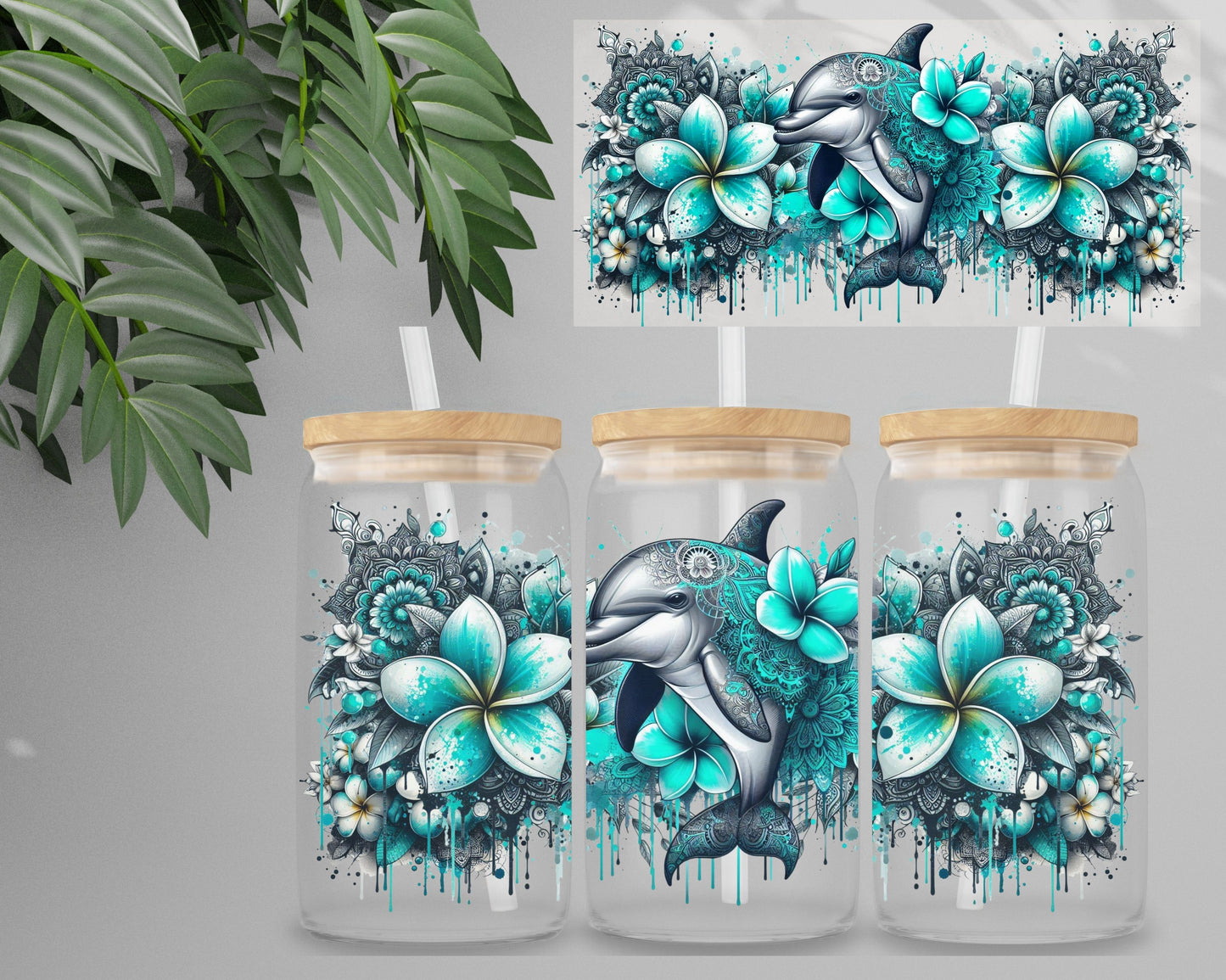 Double Sided UV DTF Wrap 16oz Tumbler Transfer (24cm x 11cm) Design 45