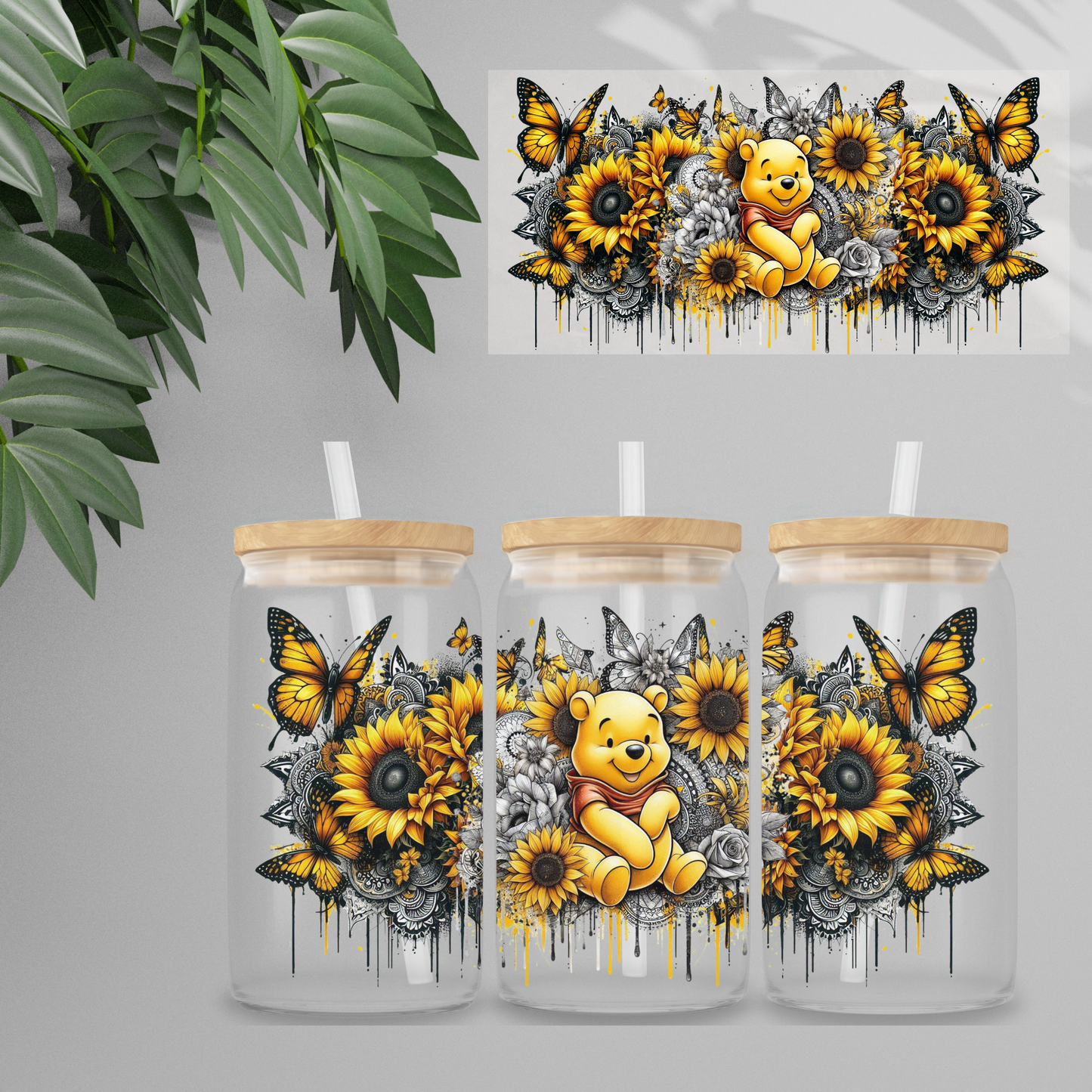 Double Sided UVDTF Wrap | 16oz Tumbler Transfer | 24cm x 11cm | Honey Bear & Friends | 47