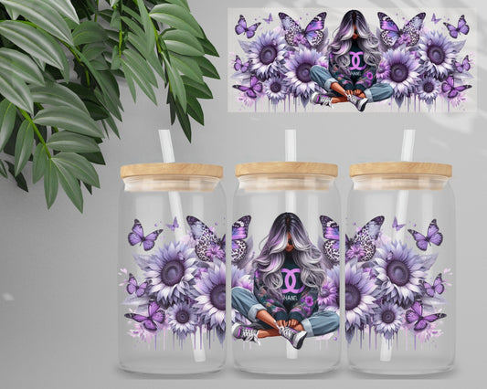 Double Sided  UV DTF Wrap 16oz Tumbler Transfer (24cm x 11cm) Design 5