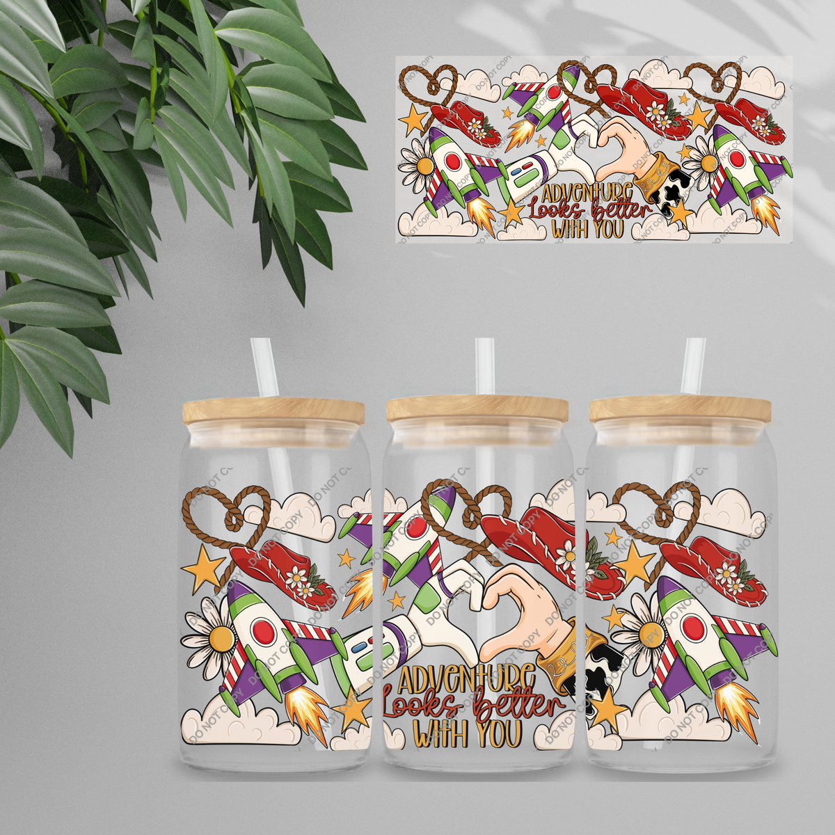 Double Sided UVDTF Wrap | 16oz Tumbler Transfer | 24cm x 11cm | characters 189