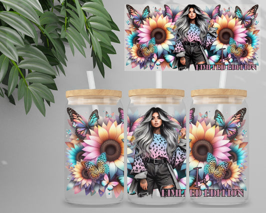 Double Sided UV DTF Wrap 16oz Tumbler Transfer (24cm x 11cm) Design 57