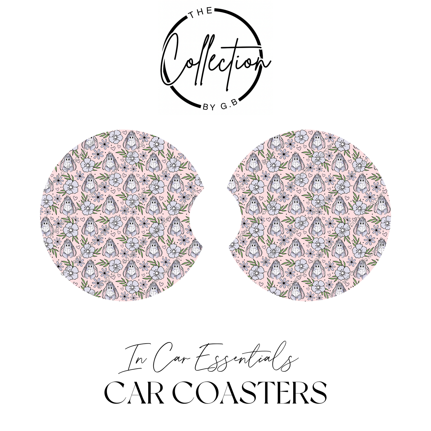 Neoprene Car Coaster Set | Absorbent Cup Holder Protectors | Stylish Car Accessory | Design 58
