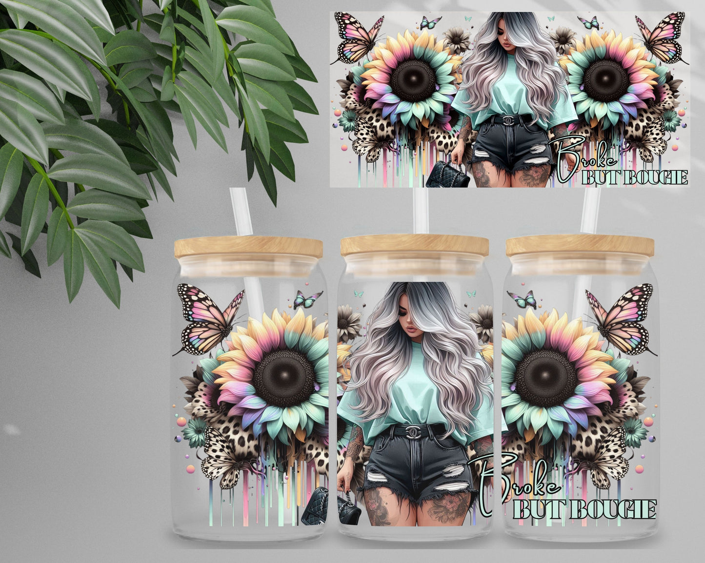 Double Sided UV DTF Wrap 16oz Tumbler Transfer (24cm x 11cm) Design 58