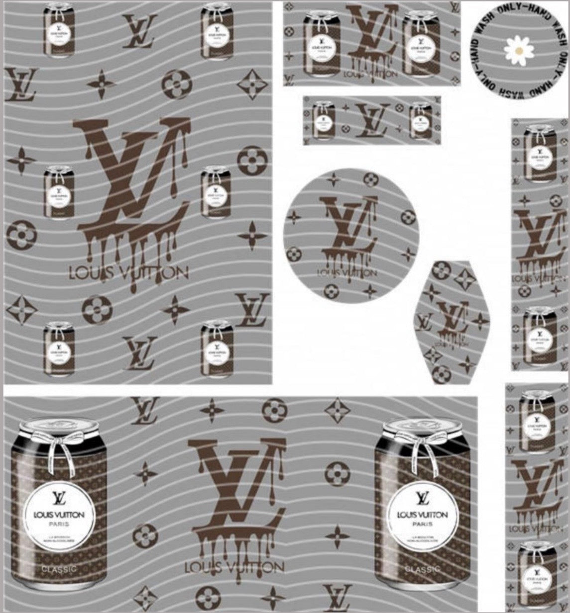 Premium 8-in-1 UVDTF Wraps | Multi Design Transfer Pack | Ready to Apply | Design 82