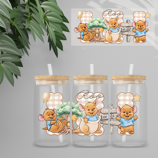 Double Sided UVDTF Wrap | 16oz Tumbler Transfer | 24cm x 11cm | Honey Bear & Friends | 54
