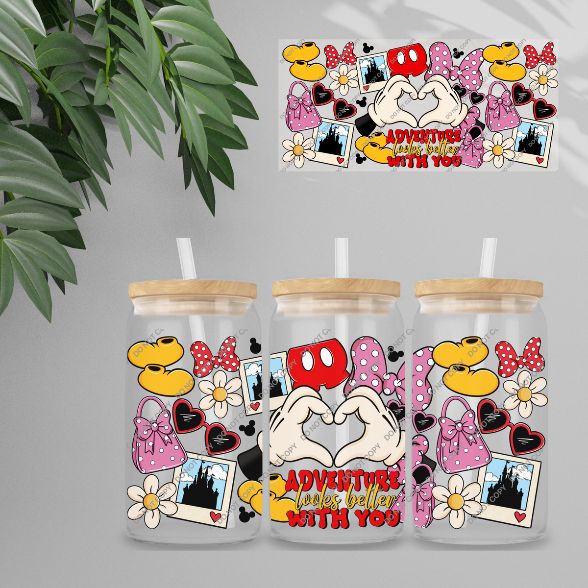 Double Sided UVDTF Wrap | 16oz Tumbler Transfer | 24cm x 11cm | characters 186