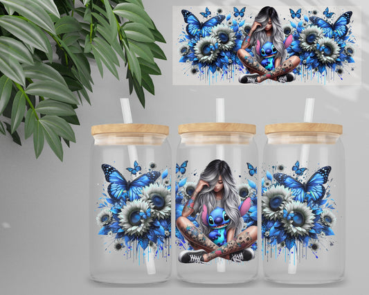 Double Sided  UV DTF Wrap 16oz Tumbler Transfer (24cm x 11cm) Design 7