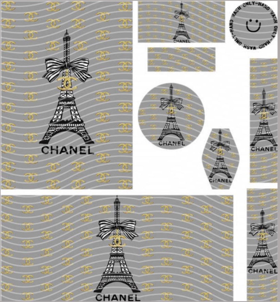 Premium 8-in-1 UVDTF Wraps | Multi Design Transfer Pack | Ready to Apply | Design 77