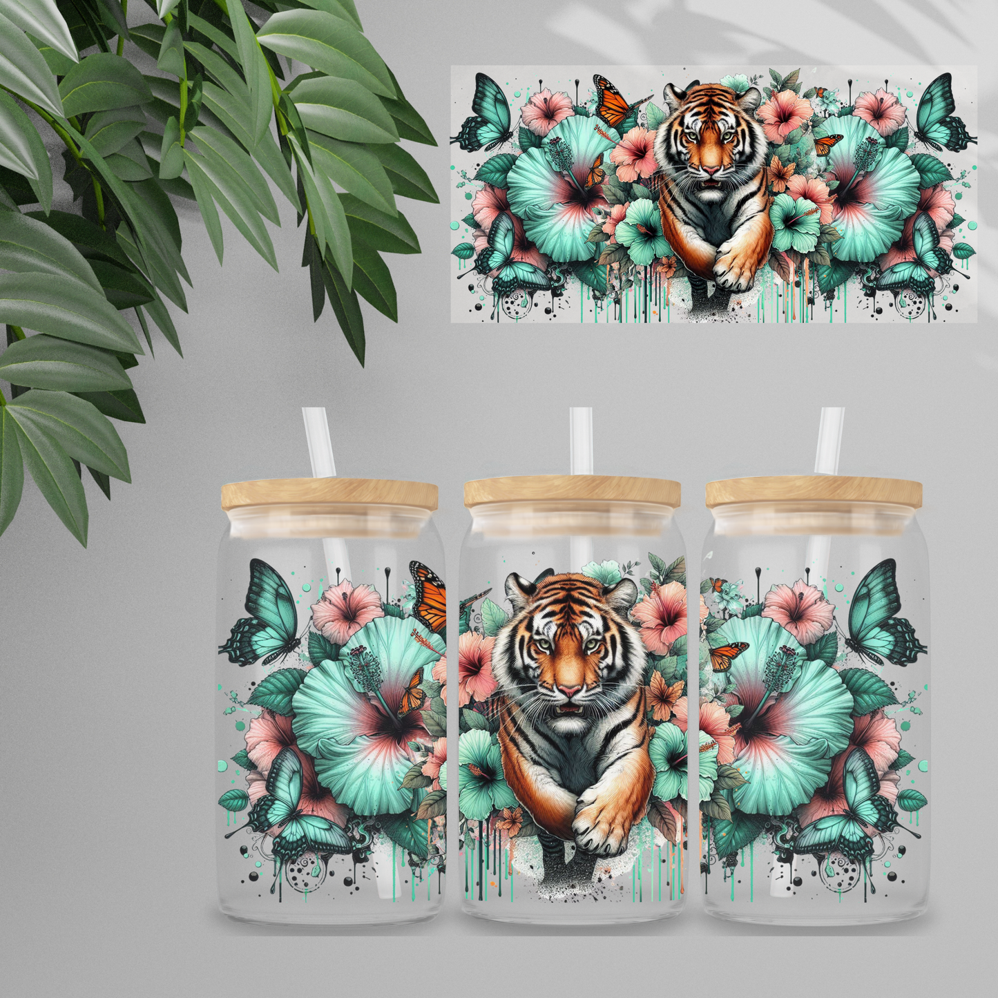 Double Sided UVDTF Wrap | 16oz Tumbler Transfer | 24cm x 11cm | Animals 2