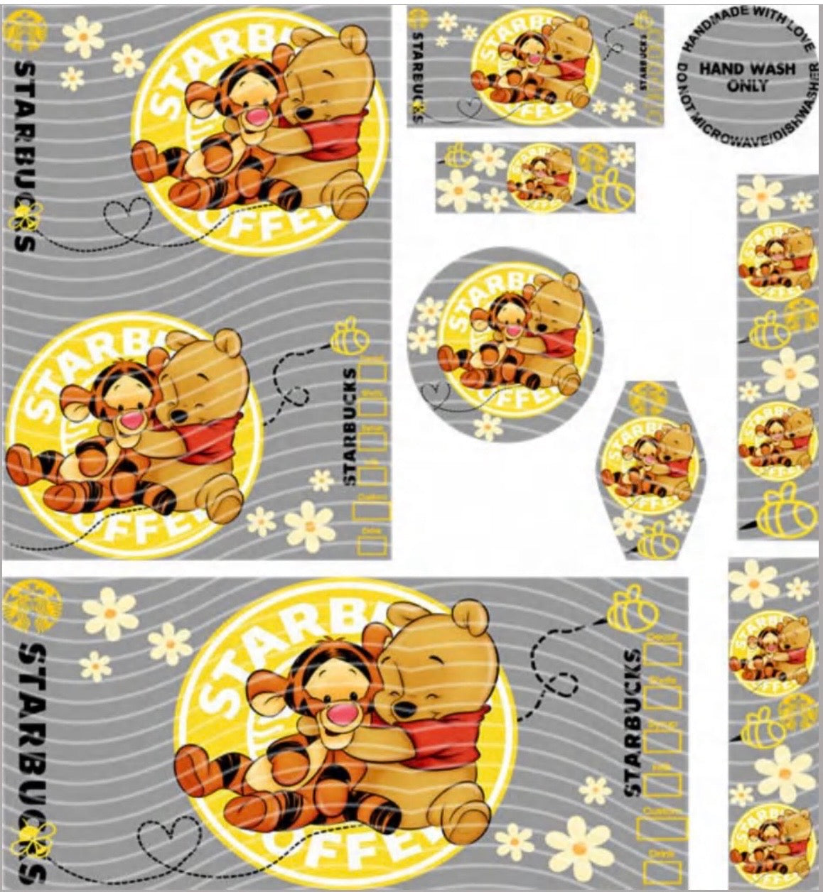 Premium 8-in-1 UVDTF Wraps | Multi Design Transfer Pack | Ready to Apply | Design 49