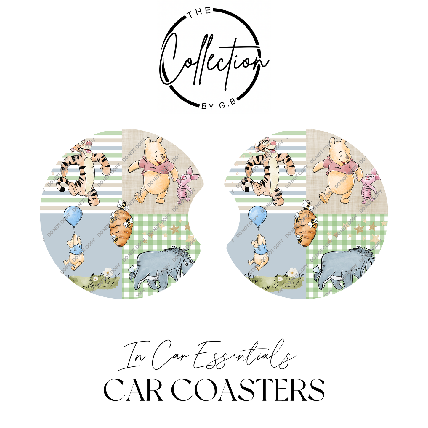 Neoprene Car Coaster Set | Absorbent Cup Holder Protectors | Stylish Car Accessory | Design 68