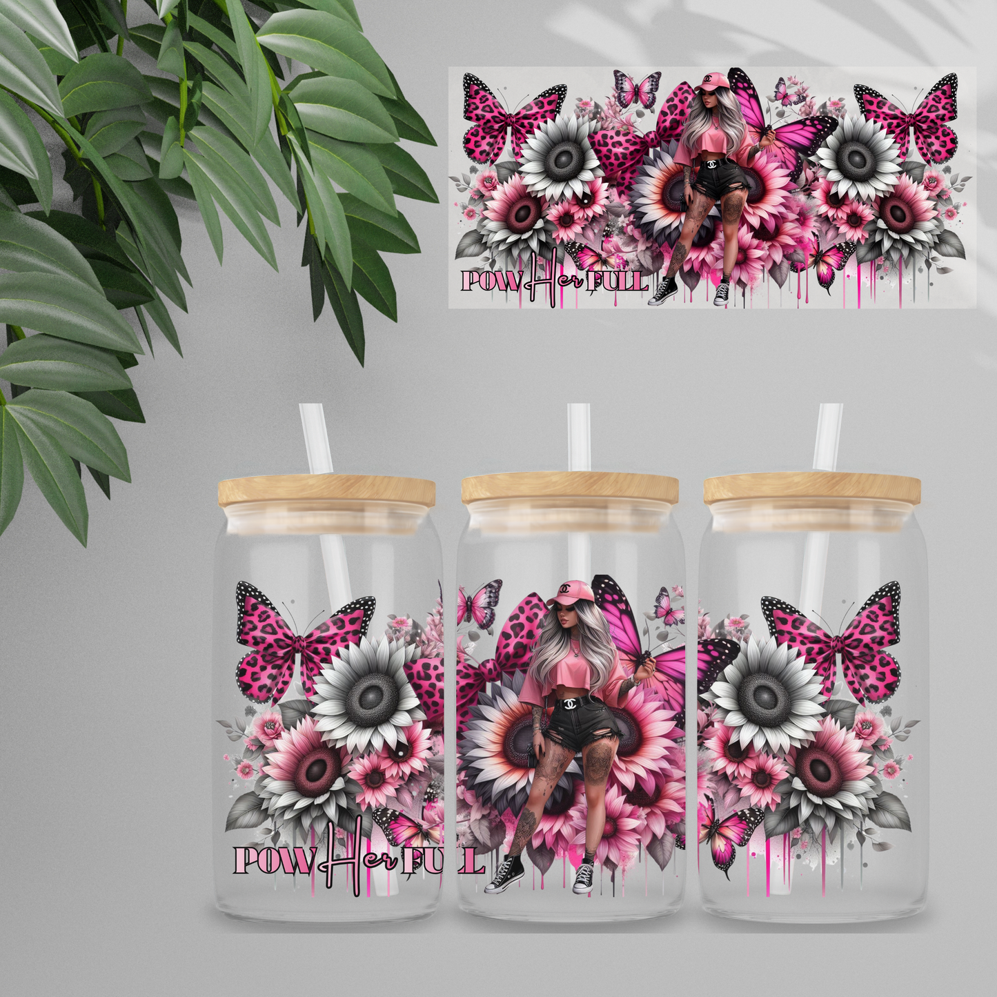 Double Sided UV DTF Wrap 16oz Tumbler Transfer (24cm x 11cm) Design 100